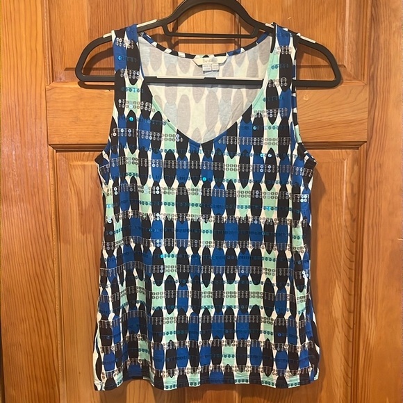 Boden womens multi color sequins tank top size 6 . - Picture 2 of 9